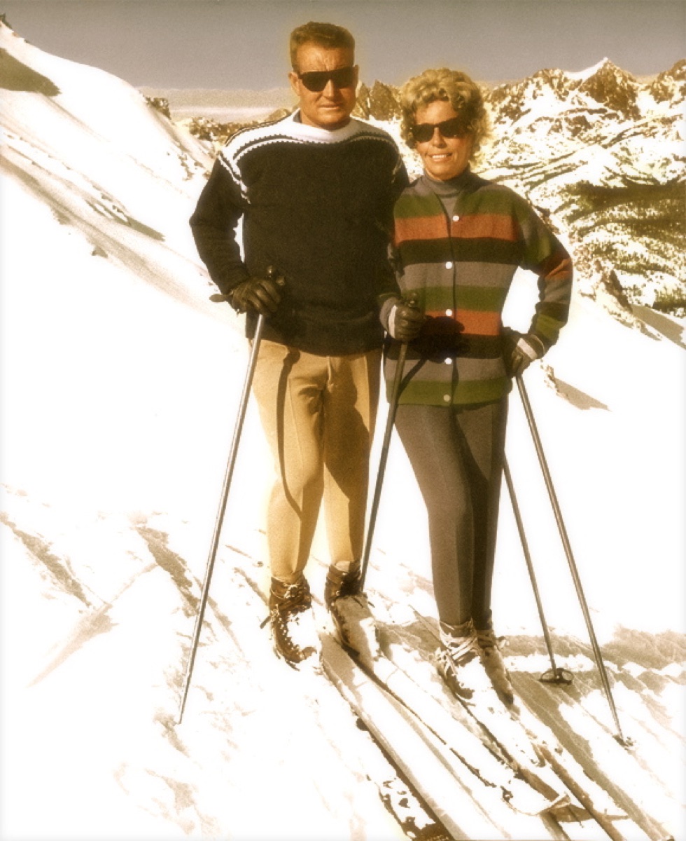 Dave and Roma McCoy on skis