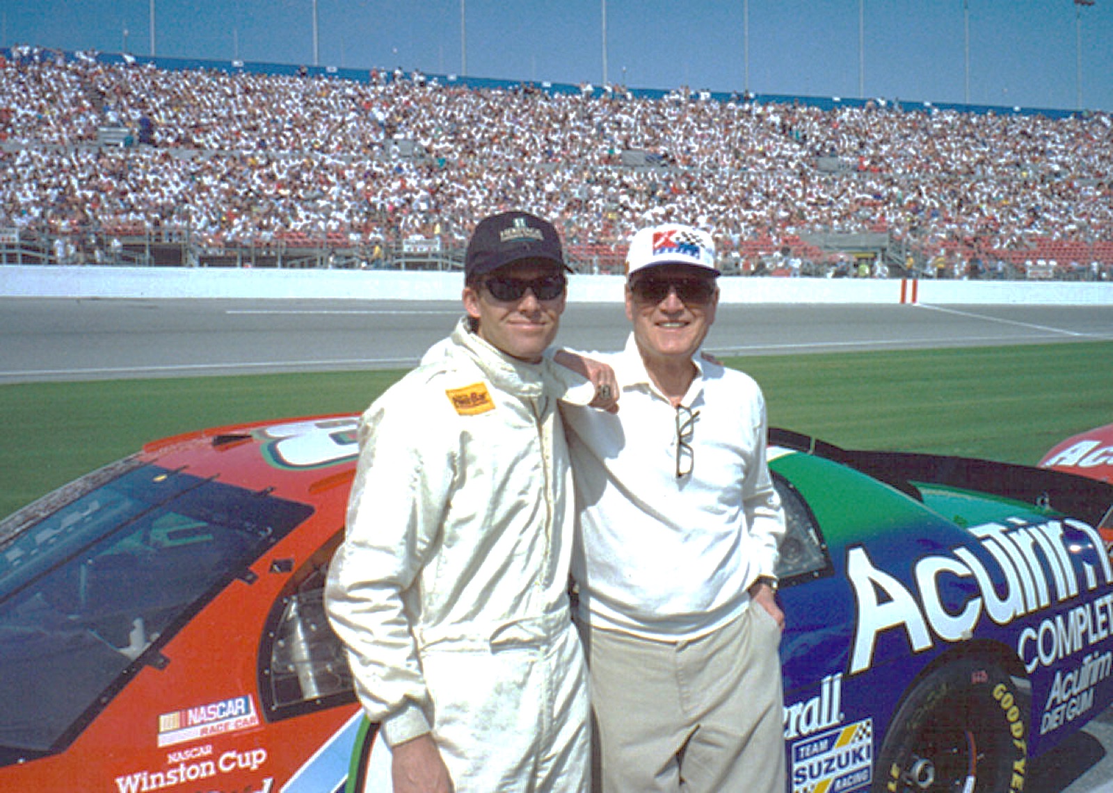 Stanton Barrett with Paul Newman at a NASCAR Cup Series race